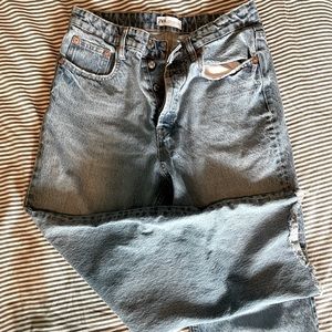 Zara High-Rise Straight Leg Jeans